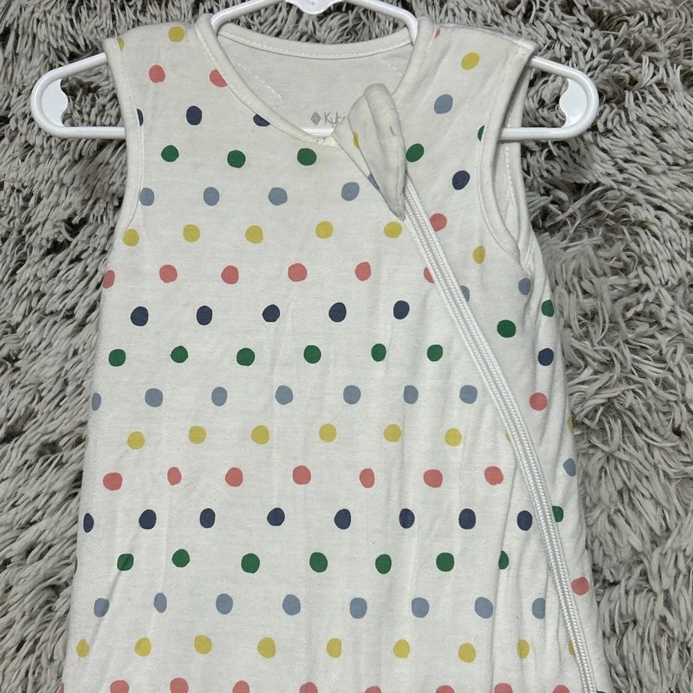 Kyte Baby Sleep Sack Small Rainbow Polka Dot White Bamboo‎ 1.0 Tog Unisex EUC